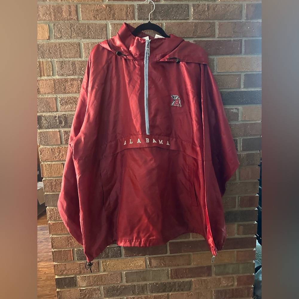 Vintage 90s Alabama Crimson Tide Men xxL Red Oak 1/4 Zip Hood Pullover  Jacket!